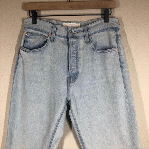 Mother Superior High Waisted Hiker Hover Jeans I Do Declare Light Wash Size 28 - Picture 2 of 10